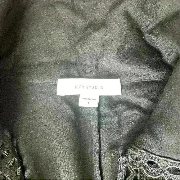 R/R STUDIO Long Sleeve Blouse size 6 color black - Picture 5 of 5